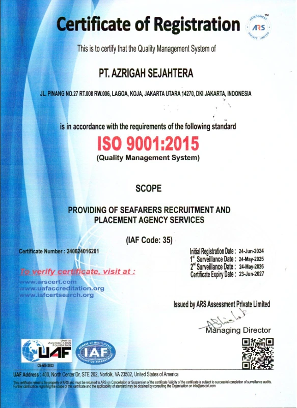 ISO PT Azrigah Sejahtera